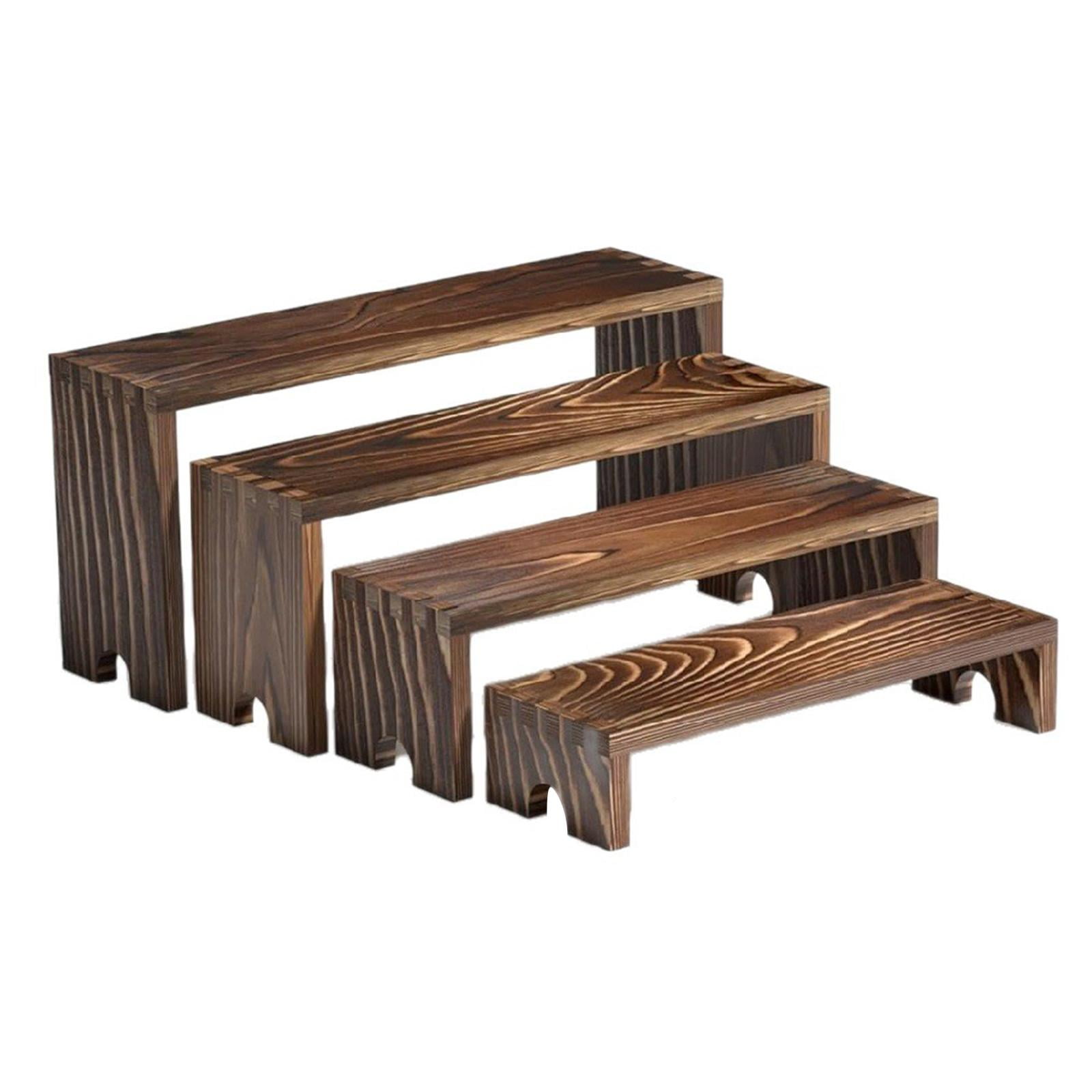 Magideal - 4 Soportes Organizadores De Perfumes De Madera, Expositores Para Mesa De Postres, Juego De Exhibición Para Postres, Perfumes, Cupcakes, Zapatos Y Bols