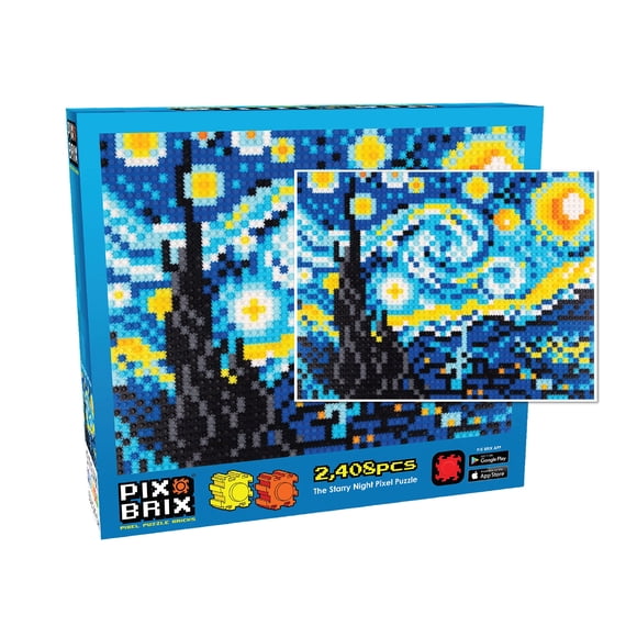 Pixel Art Puzzle Bricks Pix Brix Starry Night Builds 2D/3D