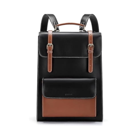 Ecosusi Mochila Vintage Camellia Para Notebook 15,6"" - Negro Y Marrón