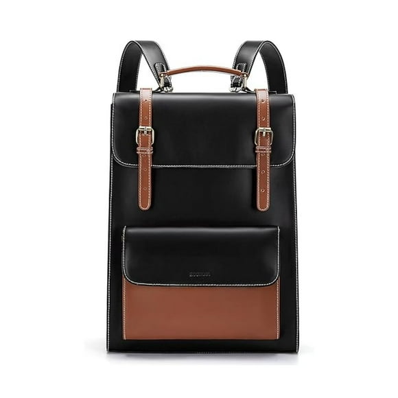 Ecosusi Mochila Vintage Camellia para Notebook 15,6" - Negro y Marrón
