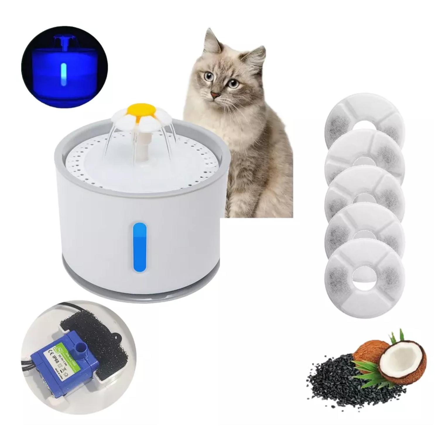 Total Click - Bebedero Electrico 2400Ml Para Mascotas Filtro Purificador