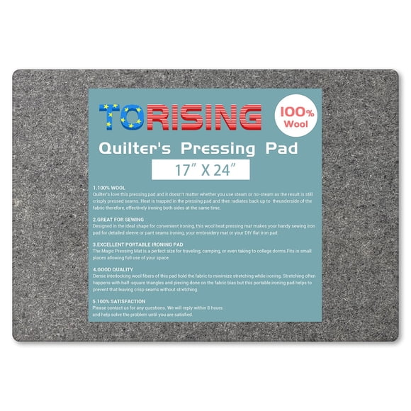 Alfombrilla de prensado TORISING 43 x 61 cm 100 % lana para acolchado
