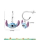thumbnail image 5 of Pendientes Disney Stitch Hoop plateados chapados en destello para mujer, 5 of 6