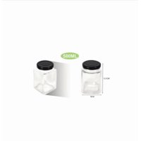 Genérico - Botella De Vidrio 500Ml Tapa Negra