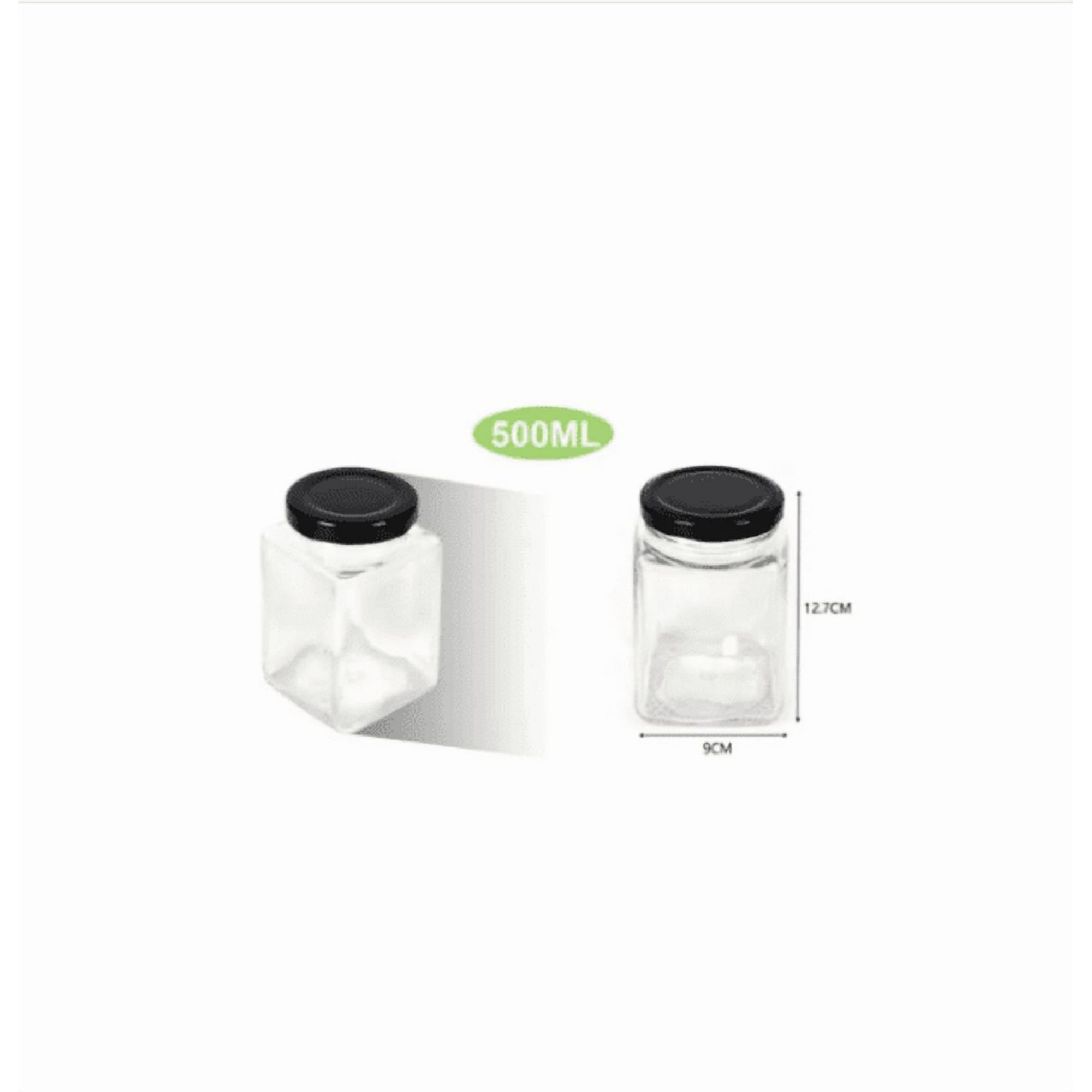 Genérico - Botella De Vidrio 500ml Tapa Negra