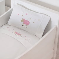 Tuyo Print - Juego De Sábanas Moisés - Colecho Ovejita Rosada