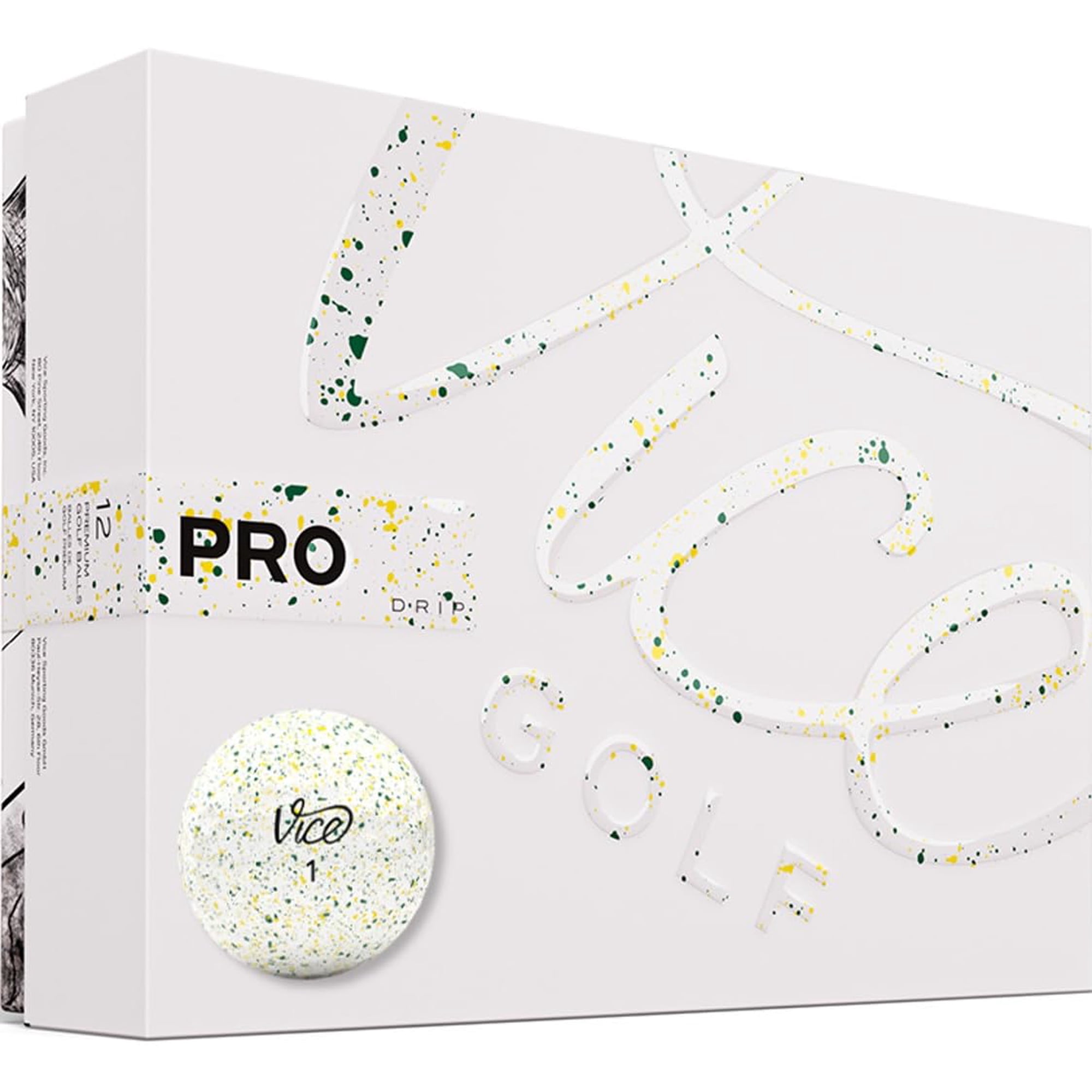 Vice Golf - Pelotas De Golf Vice Pro Drip De Color Verde Oscuro/amarillo, Edición Limitada