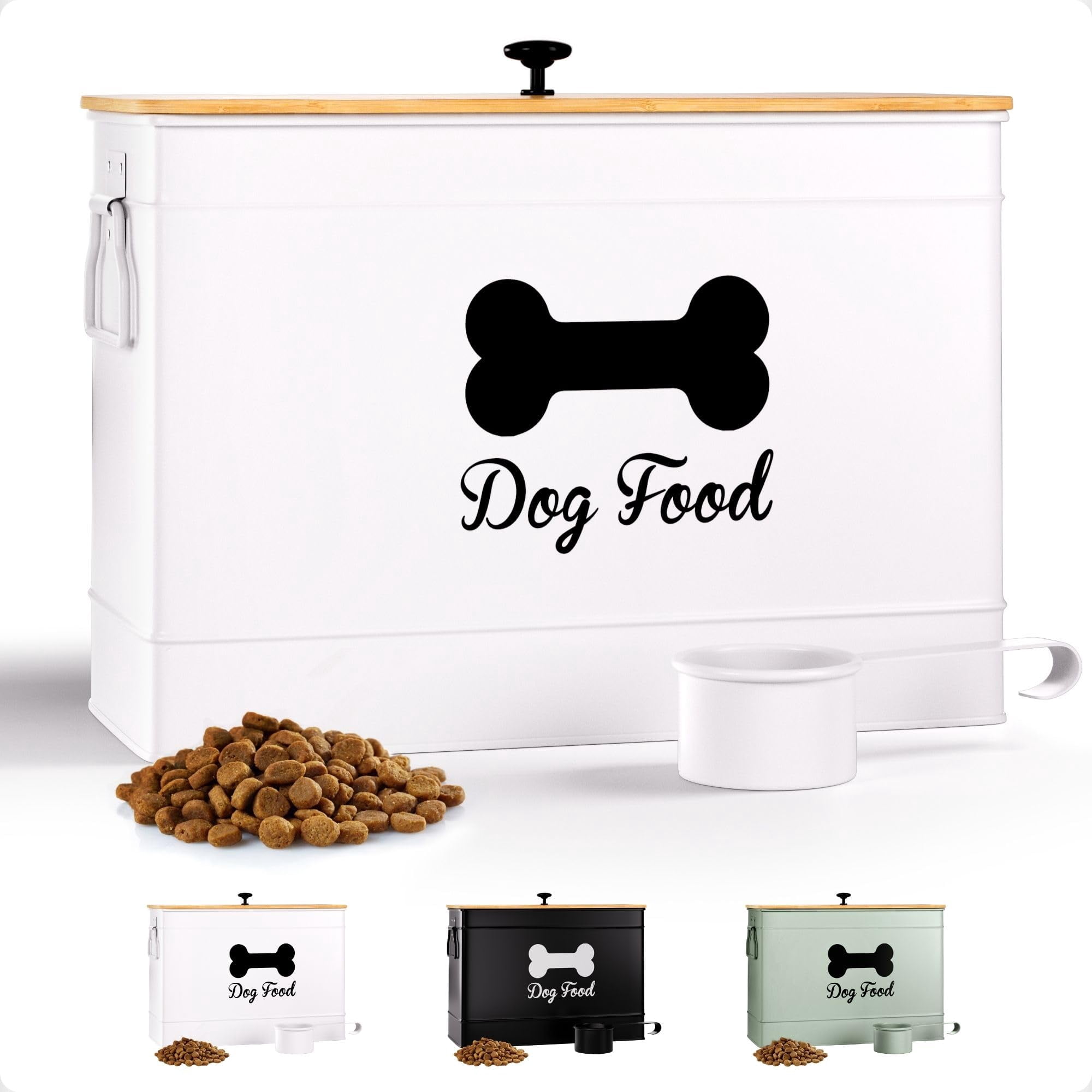 Contenedor Hermético Para Alimento De Perro Hb Design Co. 15 Lb Blanco
