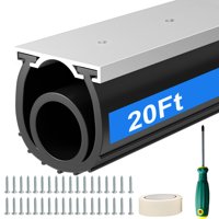 Kit De Juntas Para Puertas De Garaje Alophoty, Goma Inferior De 20 Pies Con Rieles