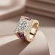 thumbnail image 3 of Anillo de Moissanita de 3 Quilates para Hombre VVS Color D Anillos de Diamante de Moissanita Banda Ancha de Compromiso y Boda Anillos de Hombre de Plata Esterlina 925 Anillo de Oro Joyería para Él, 3 of 7