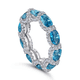 thumbnail image 1 of Anillos de Flores para Mujer Plata Esterlina 925 Zafiro Gema Zirconia Compromiso Promesa Anillos de Boda Azul Anillo de Diamante de Alto Carbono Talla 5-10, 1 of 5