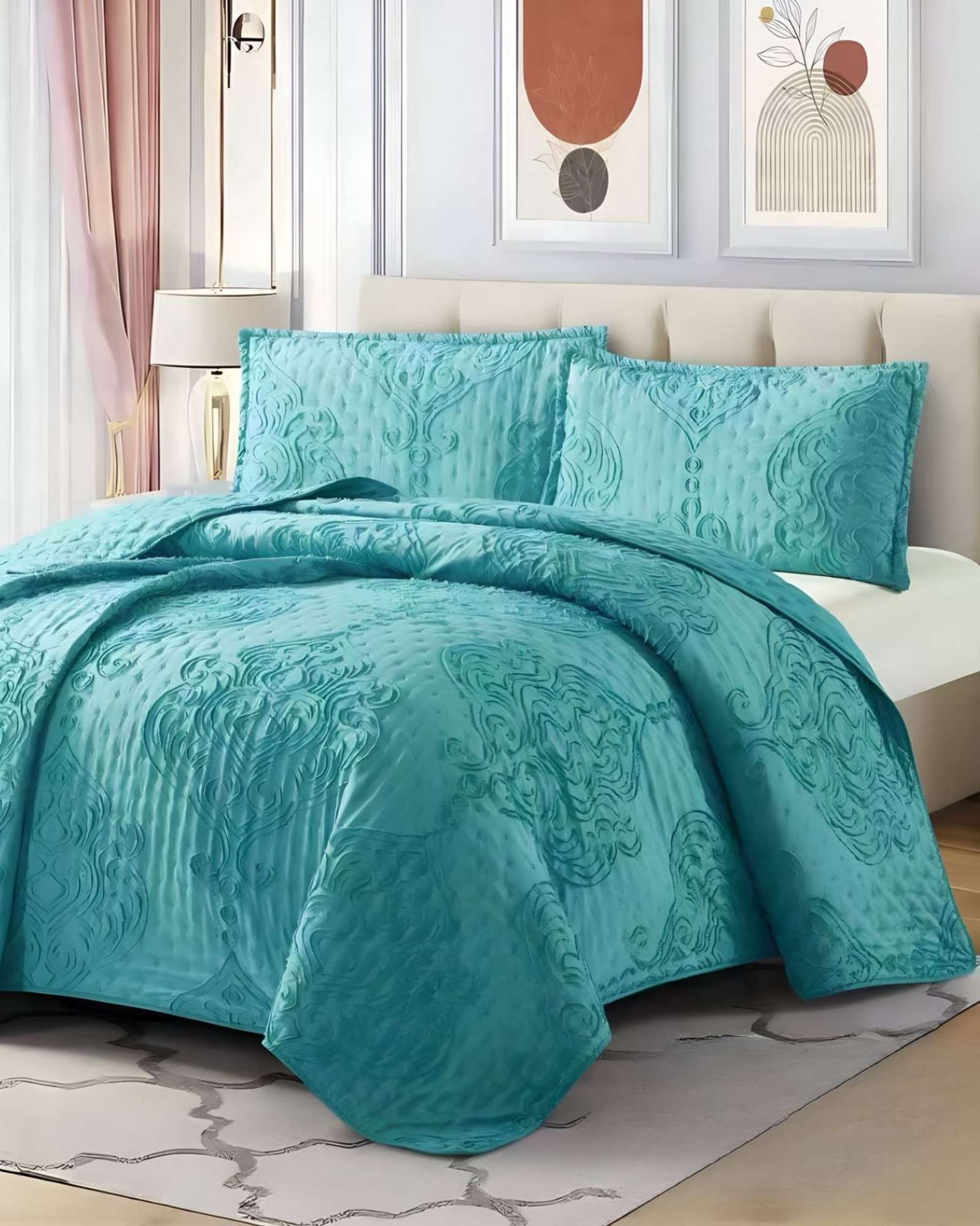 Meipulis - Cobertor Colcha Quilt Tufting De Lujo Suave 2 Plazas