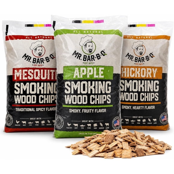 Chips de madera para ahumar Mr BarBQ, 3 bolsas de 1,8 lb
