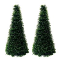 Fliperex - Set 2 Pinos Navidad Verdes Nieve Adorno Navideño 50 Cm Verde