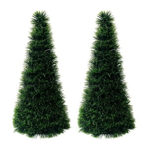 Fliperex - Set 2 Pinos Navidad Verdes Nieve Adorno Navideño 50 Cm Verde