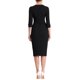 thumbnail image 3 of INSPIRE CHIC Vestido de Tubo para Mujer Cuello Barco Mangas 3/4 Dobladillo con Abertura Vestidos Midi para el Trabajo Negro XS, 3 of 6