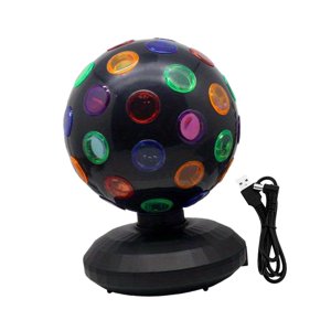 Magideal - Lámpara De Bola De Discoteca, Plug & Play Usb, Rotación De 360 Degree, Iluminación De Dj, Luz De Fiesta Para Espectáculo, Festival De Halloween, Celebració Negro