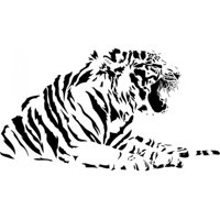 Rienda Libre Graphics - Decomural Growling Tiger Jungle Animals Ws-15891