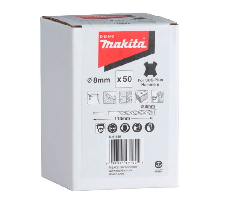 Broca Sds Plus Estándar De 8 Mm X 110 Mm Makita D-61640