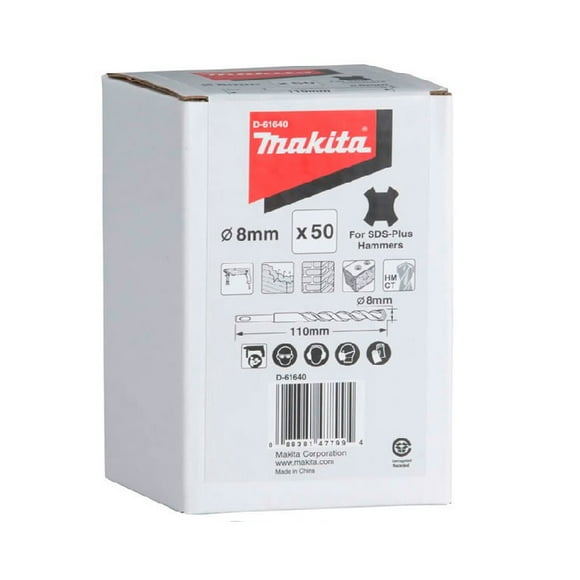 Broca SDS Plus estándar de 8 mm x 110 mm Makita D-61640