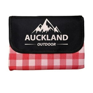 Auckland Outdoor - Manta Picnic Impermeable Cuadros Rojos 150X180 Camping Playa