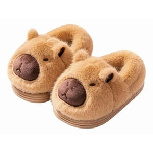 Center Web - Pantuflas Niños Capibara Peluche Marrón Invierno Talla 37