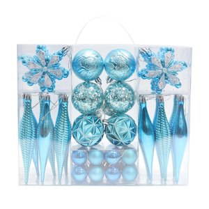 Magideal - 40 Piezas De Adornos De Bolas De Navidad/Adornos Colgantes Para Árboles De Navidad/Decoración Navideña Para Año Nuevo, Cumpleaños, Aniversario, Fiesta Azul