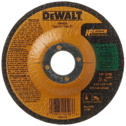 Disco De Corte Dewalt Dw4528 Para Concreto Y Mampostería De 4.5 Pulgadas