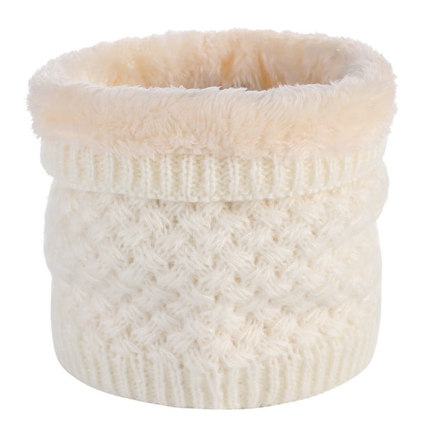 Bufanda infinita de punto de invierno para niños y niñas, calentador de cuello de forro polar