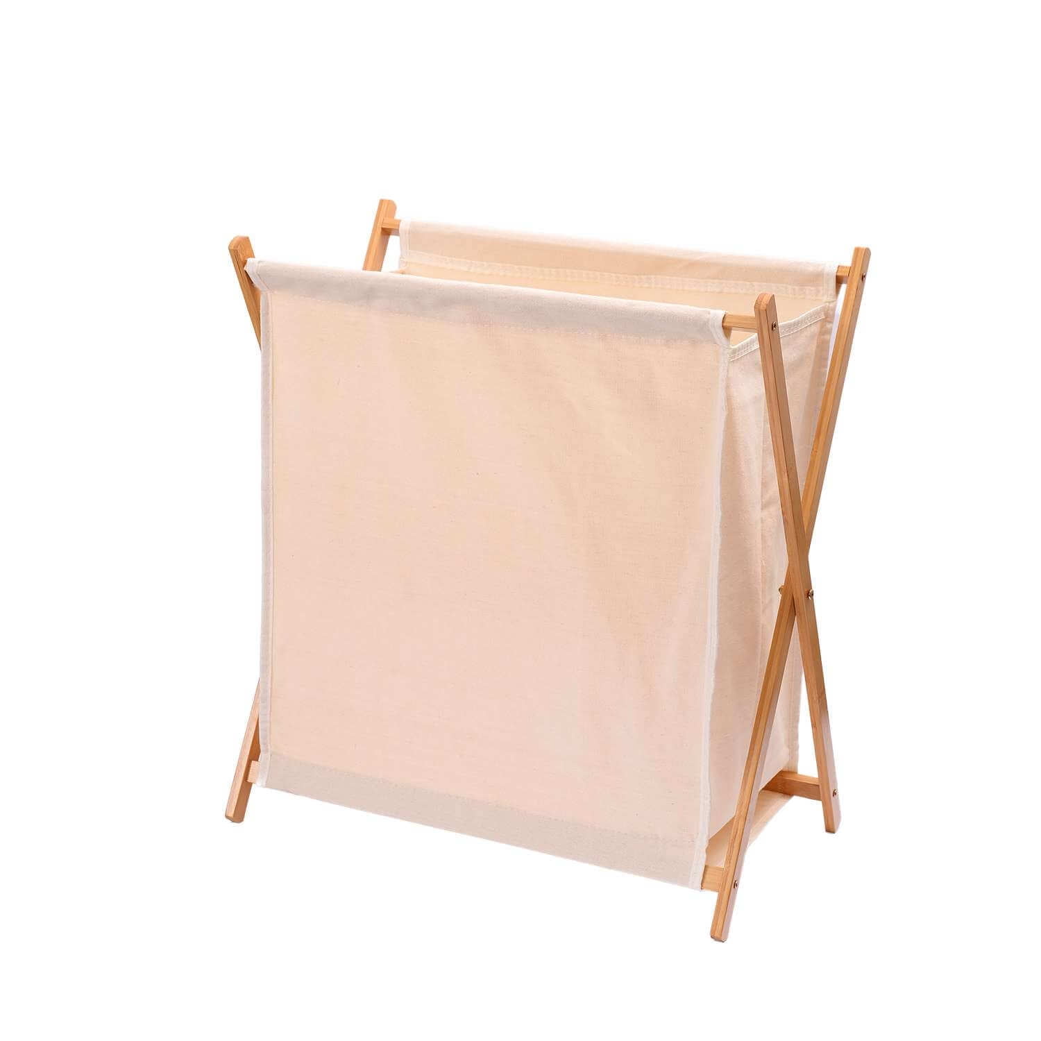 Sohogar - Cesto Plegable Para Ropa De Bambú Beige