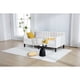 thumbnail image 2 of Elena Twin Size Beige Velvet Upholstered Daybed, Ribbed Tufted Backrest, Daybed in Lavish Modern Design, Richly Hued Foam Comfort, 2 of 3