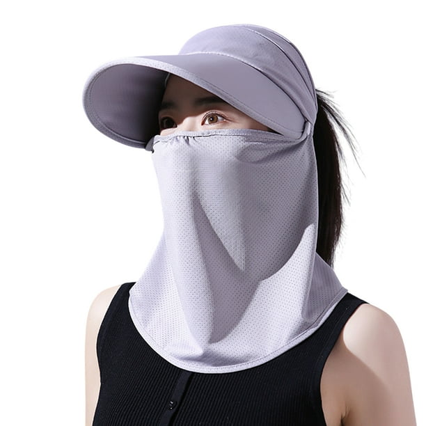 Sombrero de protección solar para mujer, máscara facial de verano, velo, ciclismo, coche eléctrico, sombrero para el sol al aire libre, protección UV, sombrero parasol.