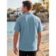 thumbnail image 3 of INSPIRE CHIC Camisa Texturizada de Hombre Manga Corta Abotonada Camisas de Playa de Verano 2XL Azul, 3 of 5