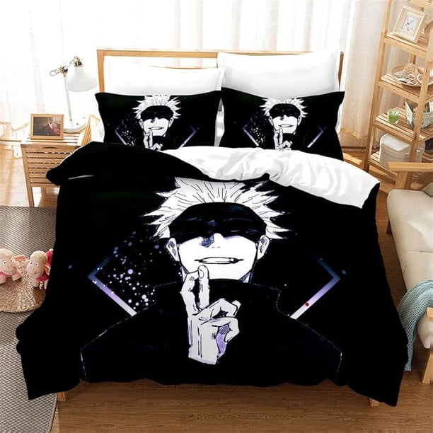 Japan- Anim-e Bed-ding -Sets- Jujutsu Kaisen D-uvet C-over Single- Double Queen -King Be-d Linen -Sets Boys Bedclothe-s No She-etDA-248F-ull79x90"/200 * 229cm"