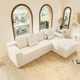 thumbnail image 2 of 104.3*68.9"Modular sectional sofa seat,Upholstered compressed couch for living room,Bedroom,Apartment,No assembly required,2PC free combination,Plush corduroy fabric,WHTIE, 2 of 3
