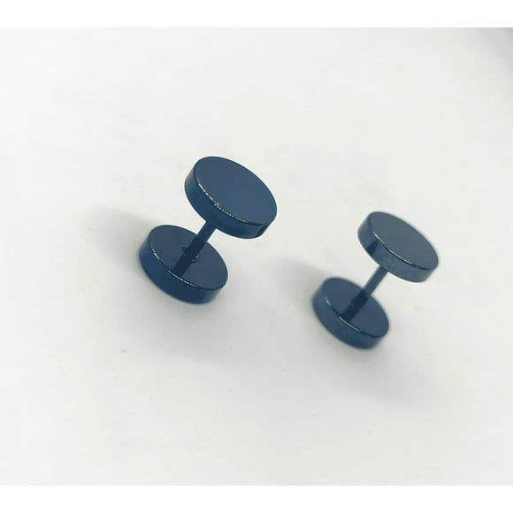 Aros Barbell azul intenso Punk Rock unisex Moda Juvenil 8mm