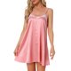thumbnail image 1 of Camisón de Satén con Encaje INSPIRE CHIC para Mujer, Tiras Ajustables, Sin Espalda, con Dobladillo en Línea A, 3XL Rosa, 1 of 6