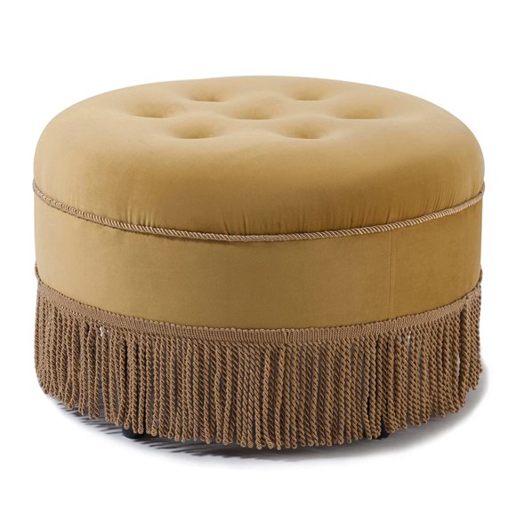 Puf Jennifer Taylor Home con Ribete de Terciopelo Dorado