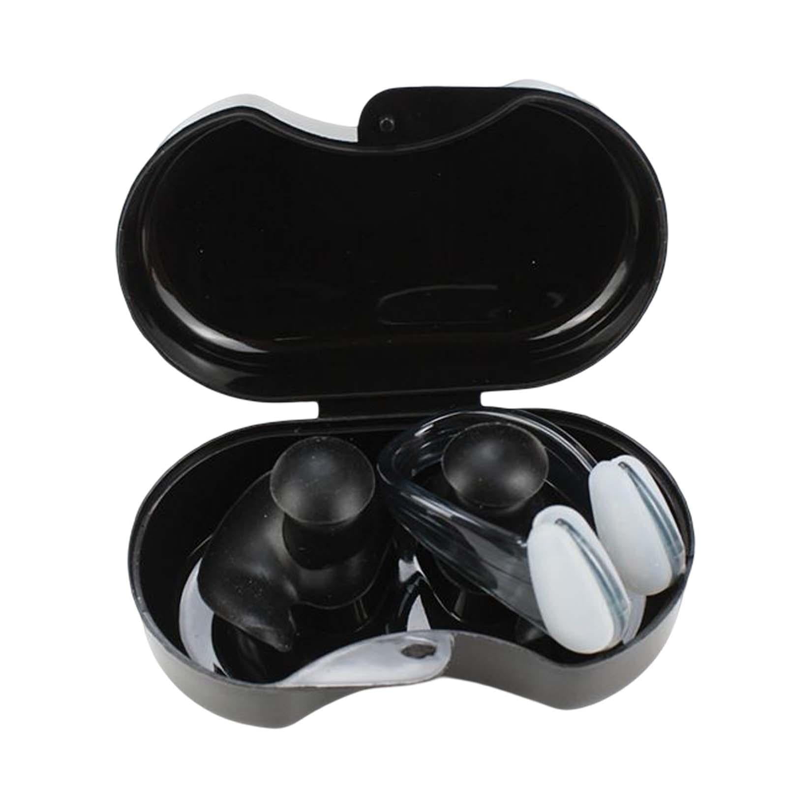 Magideal - Tapones Para Los Oídos De Natación Juego De Pinzas Para La Nariz Tapones Para Los Oídos De Natación Protector Impermeable Para Los Oídos Y La Nariz Pa Negro