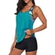 thumbnail image 5 of Tankini push-up con espalda en T, estampado a rayas y pantalones cortos para mujer, 5 of 7