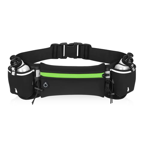 Frc - Banano Cinturón De Hidratación Con 2 Cantimploras Verde Fluor