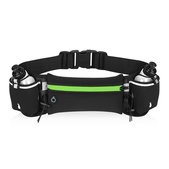 Banano Cinturón de Hidratación con 2 Cantimploras Verde Fluor