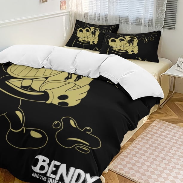 Bendy And The Ink Machine 3-Piece Bedding Set Soft Warm And Comfortable Soft Bed Set for Bedroom
