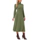 thumbnail image 4 of Vestido Suéter de Mujer Cuello Alto 2026 Manga Larga Línea A Acampanada Tejido de Punto Maxi Vestidos S Verde, 4 of 6