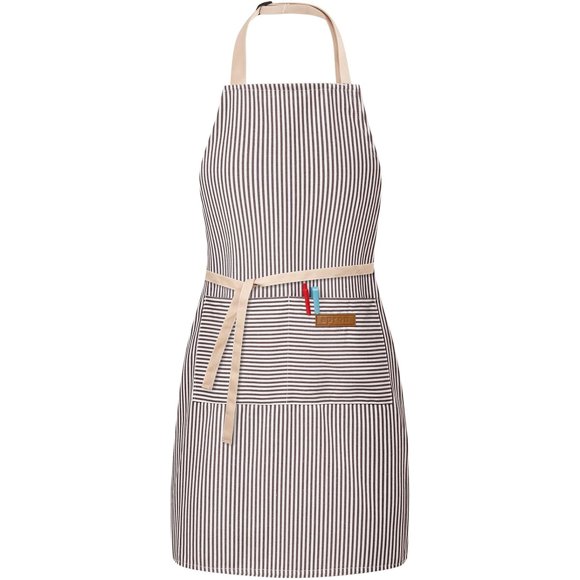 BeLuyi Adjustable Bib Apron with 2 Pockets Chef Cooking Kitchen Apron
