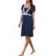 thumbnail image 4 of INSPIRE CHIC Camisón Suave de Manga Corta con Encaje para Mujer, Largo a la Rodilla, Camisa de Noche de Maternidad XS Azul Marino, 4 of 6