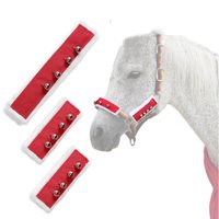 Xusx111 - Santa Claus Pitcher Head Set, Navidad Parade Bell Set, Navidad Caballo Disfraz, Navidad Caballo Cage Head Set 3 Piezas En Rojo