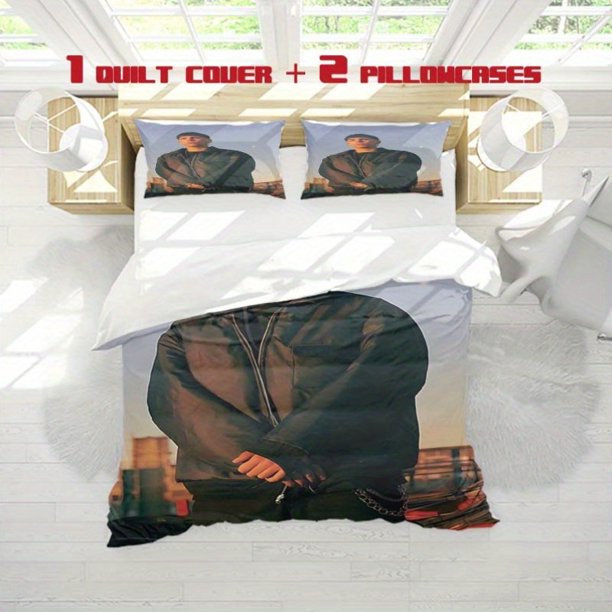 3pcs Milo J Rooftop Photo Print Three Piece Bedding Set Soft Quilt Cover And Two Pillowcases