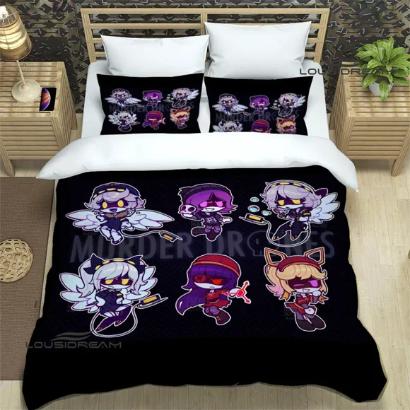 v775 Bed Sheets M-Murder Drones Cartoon Print Bedding Sets exquisite bed supplies set duvet cover bed comforter set bedding luxury birthday gift 3-Piece Bedding Set (1 Duvet Cover + 2 Pillow Shams) Be