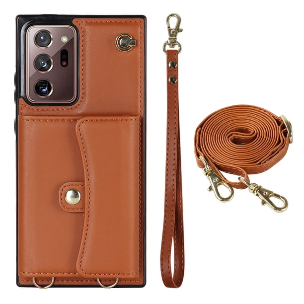 Crossbody PU Leather Phone Case For Samsung Galaxy S23 S22 Plus Note 20 Ultra Wallet Card Slots Magnetic Lanyard Cover